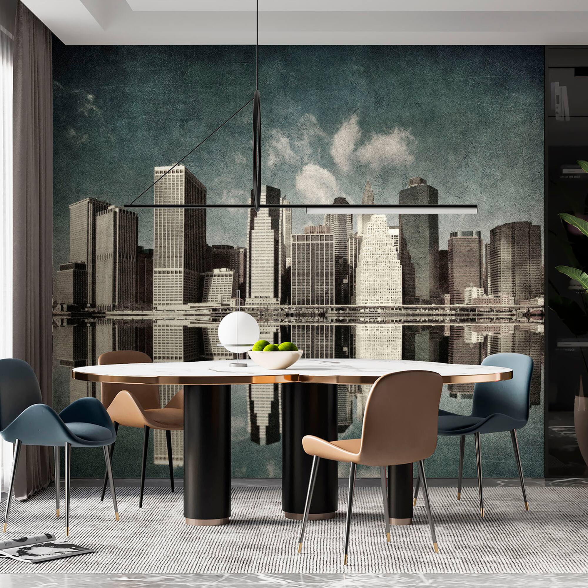 Designs Direct City Skyline Reflections Wall Mural